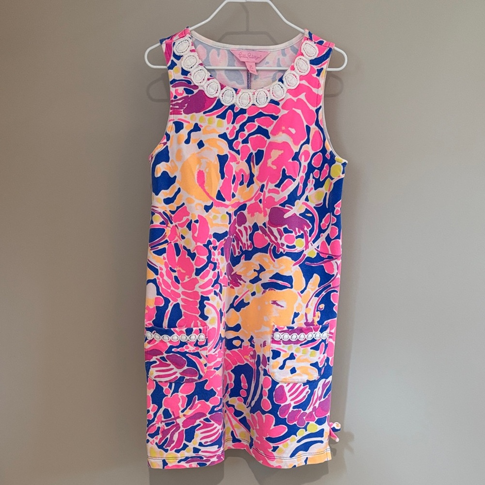 Lilly Pulitzer Girls Pink/Blue/Purple Dress; size M